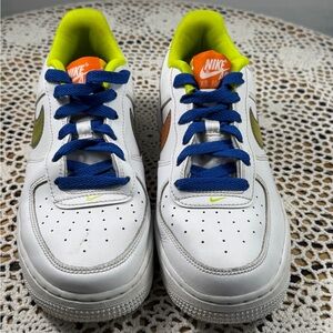Nike Air Force 1 Sz 5.5 YOUTH White/ Multi-colored DQ7767-10 Fast Shipping! 3278